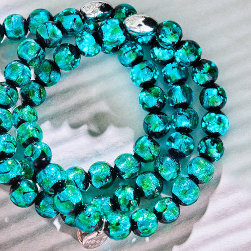 Astra verte | Argent sterling 925 | Bracelet en verre solaire